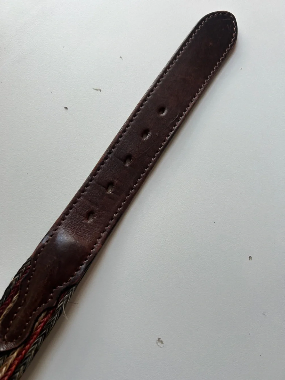 Authentic USA made Braided Horse Hair with Leather Belt men's size 34 western
